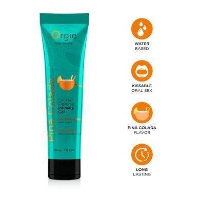 Лубрикант на водной основе Orgie Lube Tube Pina Colada, 100 мл, вкус и аромат пина колады SX1515 фото Купить   Orgie (Бразилія-Португалія) 498 грн