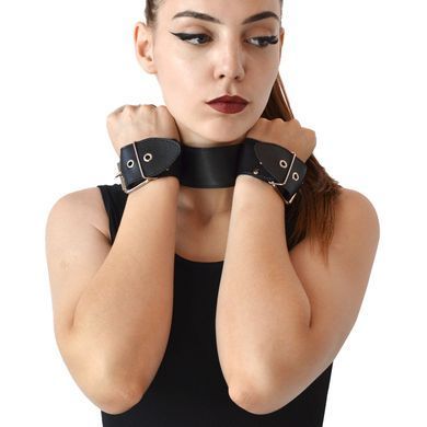 Ошейник с наручниками из натуральной кожи Art of Sex - Bondage Collar with Handcuffs SO6618 фото Купить   Art of Sex  618 грн