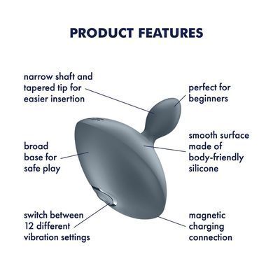 Анальна вібропробка Satisfyer Booty Absolute Beginners 4, для початківців, ввідна частина 3 см SX0545 фото Купити Анальна вібропробка Satisfyer Booty Absolute Beginners 4, для початківців, ввідна частина 3 см  Satisfyer (Німеччина) 1 265 грн