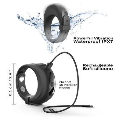Эрекционное виброкольцо Dorcel Fit Vibe Ring, регулируемый диаметр 4&ndash;5,7 см, 10 режимов SO9868 фото Купить   Dorcel (Франція) 2 115 грн