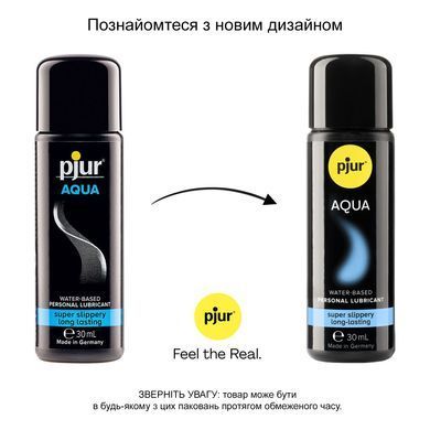 Лубрикант на водній основі pjur Aqua 30 мл, ефект оксамитової шкіри без прилипання PJ10330 фото Купити Змазка на водній основі pjur Aqua Panthenol 250 мл з пантенолом, догляд та зволоження  Pjur (Люксембург) 304 грн