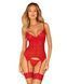 Комплект корсет и стринги Obsessive Ingridia corset & thong XS/S, красный SO9028 фото 1