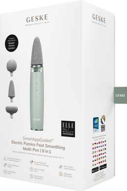 Шліфувальна пилка для стоп з додатковими насадками GESKE Electric Pumice Foot Smoothing Multi-Pen 8в1 green HB0530 фото Купити Шліфувальна пилка для стоп з додатковими насадками GESKE Electric Pumice Foot Smoothing Multi-Pen 8в1 green  GESKE 3 399 грн
