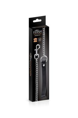 Повідець з натуральної шкіри Fetish Tentation Premium Metal leash with cowhide leather wrist 115 см SX1097 фото Купити Повідець з натуральної шкіри Fetish Tentation Premium Metal leash with cowhide leather wrist 115 см  Fetish Tentation (Франція) 600 грн