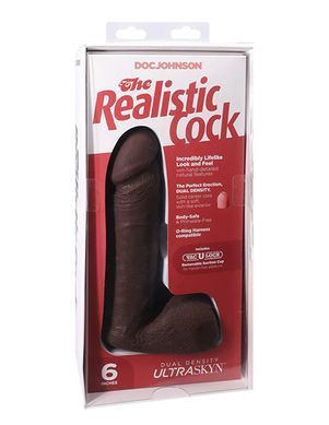 Фалоімітатор Doc Johnson The Realistic Cock 6 inch Black - ULTRASKYN, Vac-U-Lock, діаметр 4,3 см SO2790 фото Купити Фалоімітатор Doc Johnson The Realistic Cock 6 inch Black - ULTRASKYN, Vac-U-Lock, діаметр 4,3 см  Doc Johnson  3 807 грн