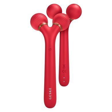 Електронний ультразвуковий ролик для обличчя GESKE Sonic Facial Roller 4в1 red HB0633 фото Купити Електронний ультразвуковий ролик для обличчя GESKE Sonic Facial Roller 4в1 red  GESKE 1 699 грн
