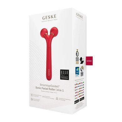 Електронний ультразвуковий ролик для обличчя GESKE Sonic Facial Roller 4в1 red HB0633 фото Купити Електронний ультразвуковий ролик для обличчя GESKE Sonic Facial Roller 4в1 red  GESKE  2 109 грн