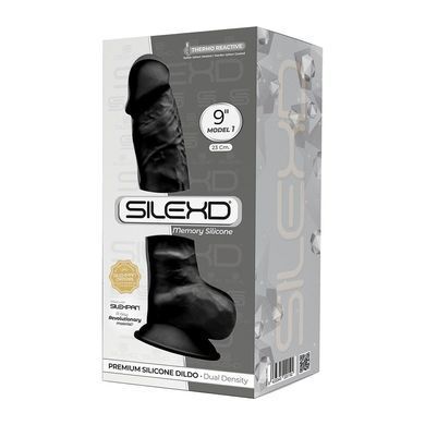 Фаллоимитатор SilexD Tomas Black (MODEL 1 size 9in), двухслойный, силикон+Silexpan, диаметр 4,9см SO5024 фото Купить   SILEXD (Іспанія) 2 217 грн