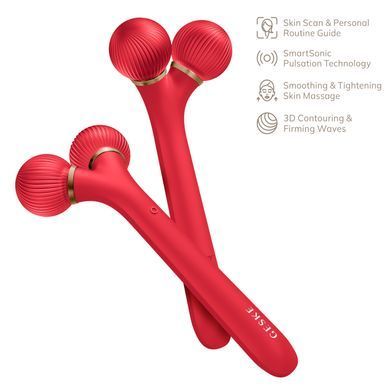 Електронний ультразвуковий ролик для обличчя GESKE Sonic Facial Roller 4в1 red HB0633 фото Купити Електронний ультразвуковий ролик для обличчя GESKE Sonic Facial Roller 4в1 red  GESKE 1 699 грн