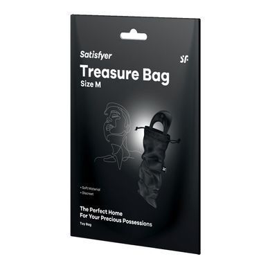 Мешочек для секс-игрушек Satisfyer Treasure Bag M, черный, на шнурке SX0546 фото Купить   Satisfyer (Німеччина) 156 грн