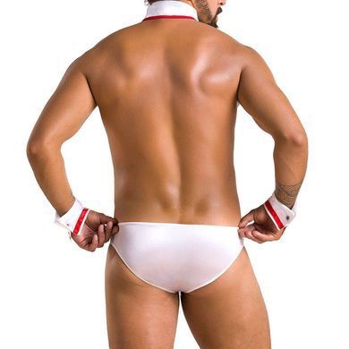 Комплект эротического мужского белья Passion 037 GREGORY L/XL White, трусы, воротник, манжеты SO7582 фото Купить   Passion (Польща) 2 004 грн