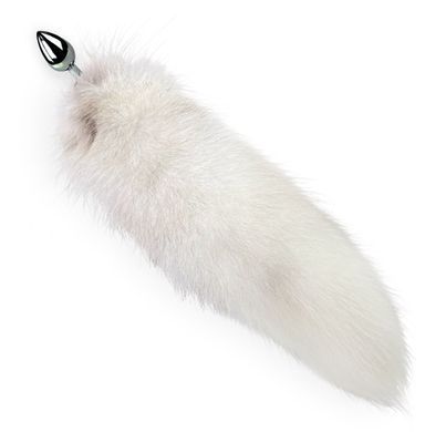Металлическая анальная пробка с хвостом из натурального меха Art of Sex size M White fox SO6184 фото Купить   Art of Sex  2 152 грн