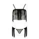 Комплект білизни Passion Exclusive KASSANDRA SET OpenBra L/XL black, ліф з бахроми, трусики-спідниця PS26301 фото 5