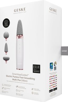 Шліфувальна пилка для стоп з додатковими насадками GESKE Electric Pumice Foot Smoothing Multi-Pen 8в1 starlight HB0535 фото Купити Шліфувальна пилка для стоп з додатковими насадками GESKE Electric Pumice Foot Smoothing Multi-Pen 8в1 starlight  GESKE 3 399 грн