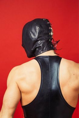 Закритий шкіряний капюшон D&A Deprivation mask Leather SO9560 фото Купити Закритий шкіряний капюшон D&A Deprivation mask Leather  D&A (Україна) 2 438 грн