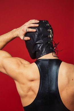 Закритий шкіряний капюшон D&A Deprivation mask Leather SO9560 фото Купити Закритий шкіряний капюшон D&A Deprivation mask Leather  D&A (Україна) 2 438 грн