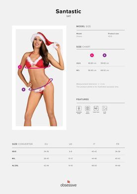 Новорічний комплект Obsessive Santastic 3-pcs set S/M SO9080 фото Купити Новорічний комплект Obsessive Santastic 3-pcs set S/M  Obsessive (Польща) 775 грн