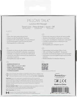 Роскошный вибратор PILLOW TALK - Flirty Pink с кристаллом Swarovski, гибкая головка SO2725 фото Купить   Pillow Talk (Канада) 1 579 грн
