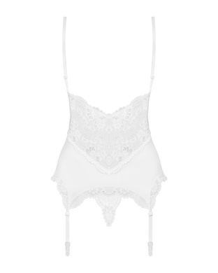 Сатиновый кружевной корсет Obsessive 810-COR-2 babydoll & thong S/M, белый, корсет, танга SO7158 фото Купить   Obsessive (Польща) 1 792 грн
