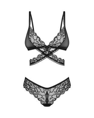 Комплект Obsessive Blomentis 2-pcs set, XS/S, мереживний, ліф із зав&rsquo;язками на спині, трусики-сліпи SX1030 фото Купити Комплект Obsessive Blomentis 2-pcs set, XS/S, мереживний, ліф із зав&rsquo;язками на спині, трусики-сліпи  Obsessive (Польща) 1 477 грн