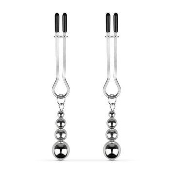 Зажимы для сосков Bedroom Fantasies: Nipple Clamps with Beaded Chain - Silver SX2209 фото Купить   Bedroom Fantasies  1 099 грн