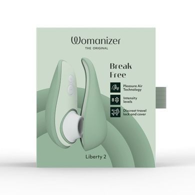 Вакуумний кліторальний стимулятор Womanizer Liberty 2 Sage, 8 режимів, магнітна кришечка SX0520 фото Купити Вакуумний кліторальний стимулятор Womanizer Liberty 2 Sage, 8 режимів, магнітна кришечка  Womanizer (Німеччина) 4 065 грн