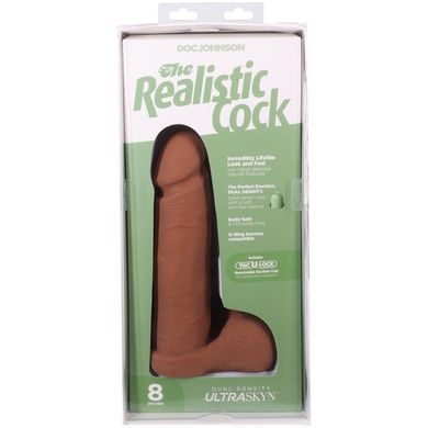 Упаковка фалоімітатора Doc Johnson Realistic Cock 8 Inch Caramel