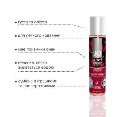 Змазка на водній основі JO H2O &mdash; Cherry Burst (30 мл) без цукру, рослинний гліцерин SO1467 фото Купити Змазка на водній основі JO H2O &mdash; Cherry Burst (30 мл) без цукру, рослинний гліцерин  JO (США) 359 грн
