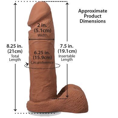 Doc Johnson The Realistic Cock ULTRASKYN 8 дюймів Caramel з розмірами