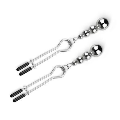 Зажимы для сосков Bedroom Fantasies: Nipple Clamps with Beaded Chain - Silver SX2209 фото Купить   Bedroom Fantasies  1 099 грн