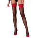 Чулки Passion ST120 5 black-red, на ажурной силиконовой резинке, изысканный декор и люрекс SO5790 фото 1