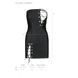 Мини-платье из экокожи Passion CELINE CHEMISE black L/XL, шнуровка, трусики в комплекте SO6406 фото 7