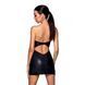 Мини-платье из экокожи Passion CELINE CHEMISE black L/XL, шнуровка, трусики в комплекте SO6406 фото 2