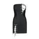 Мини-платье из экокожи Passion CELINE CHEMISE black L/XL, шнуровка, трусики в комплекте SO6406 фото 5