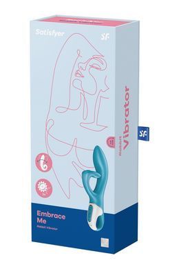 Вібратор-кролик із потрійним відростком Satisfyer Embrace me Turquoise, 2 мотори, діаметр 3,6 см SO6284 фото Купити Вібратор-кролик із потрійним відростком Satisfyer Embrace me Turquoise, 2 мотори, діаметр 3,6 см  Satisfyer (Німеччина) 2 004 грн