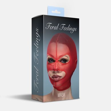 Маска сетка с открытым ртом и глазами Feral Feelings - Mask Red SO9328 фото Купить   Feral Feelings (Україна) 618 грн