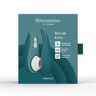 Вакуумный клиторальный стимулятор Womanizer Liberty 2 Dark Petrol, 8 режимов, магнитная крышечка Womanizer  &mdash; фото