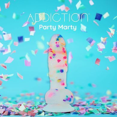 Фаллоимитатор с конфетти ADDICTION - PARTY MARTY 7.5&Prime; - FROST & CONFETTI, 19 см, силикон SO4532 фото Купить   ADDICTION  1 921 грн