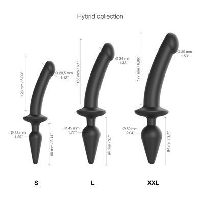Анальна пробка з дилдо 2в1 Strap-On-Me SWITCH PLUG-IN DILDO Black S, діаметр 3,3/2,9 см SO6826 фото Купити Анальна пробка з дилдо 2в1 Strap-On-Me SWITCH PLUG-IN DILDO Black S, діаметр 3,3/2,9 см  Strap-On-Me (Франція) 2 956 грн
