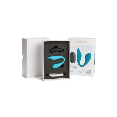 Подвійний вібратор S Pleasures Premium Delight, бірюзовий, для клітора та точки G, 10 режимів SX1610 фото Купити Подвійний вібратор S Pleasures Premium Delight, бірюзовий, для клітора та точки G, 10 режимів  S Pleasures (Іспанія) 2 309 грн