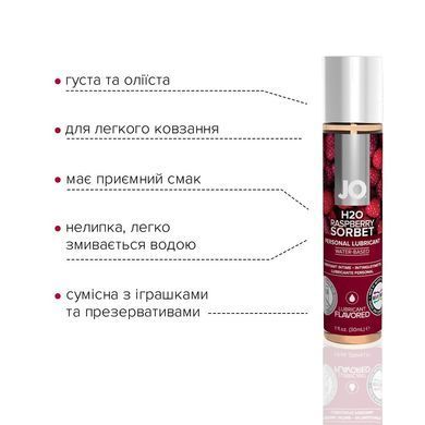 Смазка на водной основе JO H2O &mdash; Raspberry Sorbet (30 мл) без сахара, растительный глицерин SO1468 фото Купить   JO (США) 359 грн