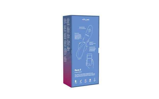 Смарт-вибратор We-Vibe Rave 2 Twisted Pleasure Blue, для точки G и входа во влагалище, 2 мотора SO8768 фото Купить   We-Vibe (Канада) 4 989 грн