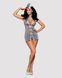 Эротический костюм стюардессы Obsessive Stewardess 3 pcs grey L/XL, серый, платье, стринги, пилотка SO7309 фото 3