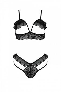 Эротический комплект Passion DOLLY SET, L/XL, black, с открытыми чашками SO9704 фото Купить   Passion (Польща) 1 690 грн