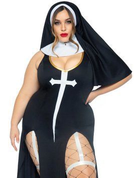Костюм монашки-грішниці Leg Avenue Sultry Sinner 1X-2X, сукня, головний убір, комір SX1731 фото Купити Костюм монашки-грішниці Leg Avenue Sultry Sinner 1X-2X, сукня, головний убір, комір  Leg Avenue (США) 3 695 грн