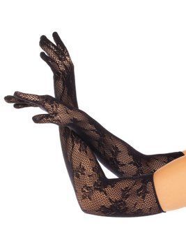 Рукавички Leg Avenue Lace Opera Length Gloves, One Size, чорні, вище ліктя, сітка з квітковим візерунком SX1055 фото Купити Рукавички Leg Avenue Lace Opera Length Gloves, One Size, чорні, вище ліктя, сітка з квітковим візерунком  Leg Avenue (США) 572 грн