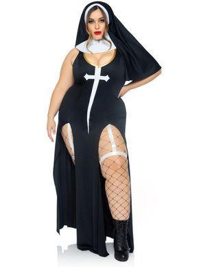 Костюм монашки-грішниці Leg Avenue Sultry Sinner 1X-2X, сукня, головний убір, комір SX1731 фото Купити Костюм монашки-грішниці Leg Avenue Sultry Sinner 1X-2X, сукня, головний убір, комір  Leg Avenue (США) 3 695 грн