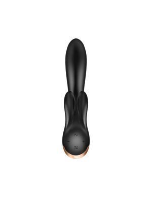 Смарт вібратор-кролик із подвійним відростком Satisfyer Double Flex Black SO6094 фото Купити Смарт вібратор-кролик із подвійним відростком Satisfyer Double Flex Black  Satisfyer (Німеччина) 2 217 грн