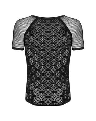 Чоловіча напівпрозора футболка з орнаментом Obsessive T102 T-shirt S/M/L, чорна SO7310 фото Купити Чоловіча напівпрозора футболка з орнаментом Obsessive T102 T-shirt S/M/L, чорна  Obsessive (Польща) 1 653 грн
