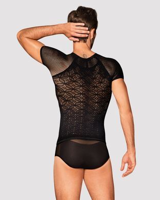 Чоловіча напівпрозора футболка з орнаментом Obsessive T102 T-shirt S/M/L, чорна SO7310 фото Купити Чоловіча напівпрозора футболка з орнаментом Obsessive T102 T-shirt S/M/L, чорна  Obsessive (Польща) 1 653 грн